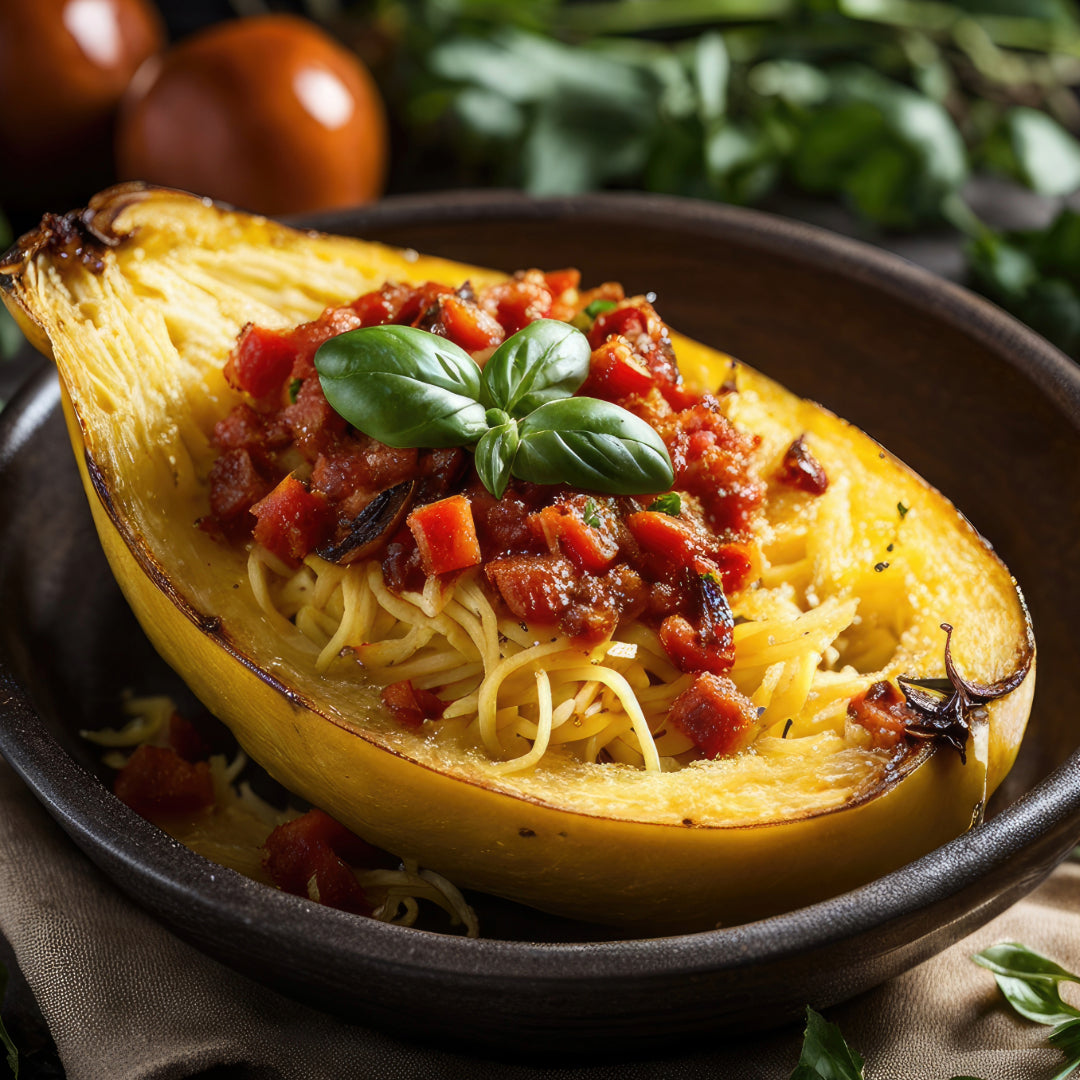 Spaghetti Squash with Tomato and Basil Sauce